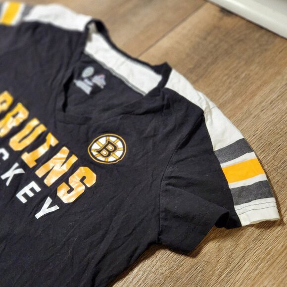 🥅🏒🏅Majestic Boston Bruins NHL Hockey V-Neck T-Shirt-XL - Picture 2 of 4